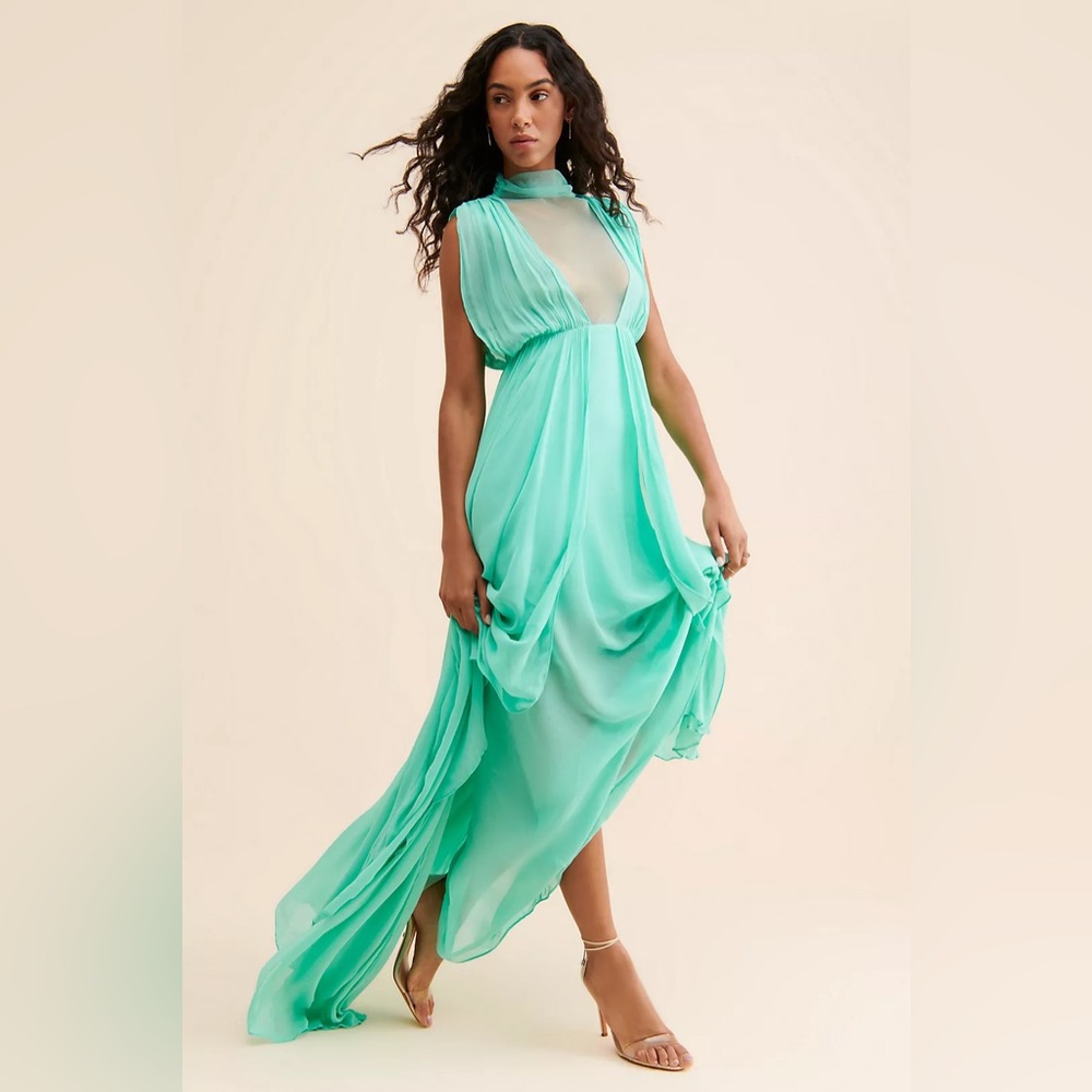 Anthropologie Forever that Girl Bare Shine Maxi dress